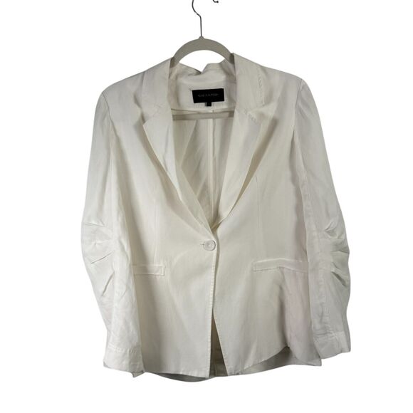 Kobi Halperin White Tencel Linen Blend Torryn Blazer Office Preppy Womens Small - Picture 1 of 5